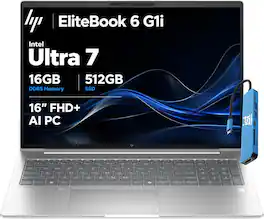HP - EliteBook 6 G1i 16" FHD+ Business AI Laptop - Intel Ultra 7 255U 2025 - 16GB Memory - 512GB SSD - Windows 11 Pro - Silver