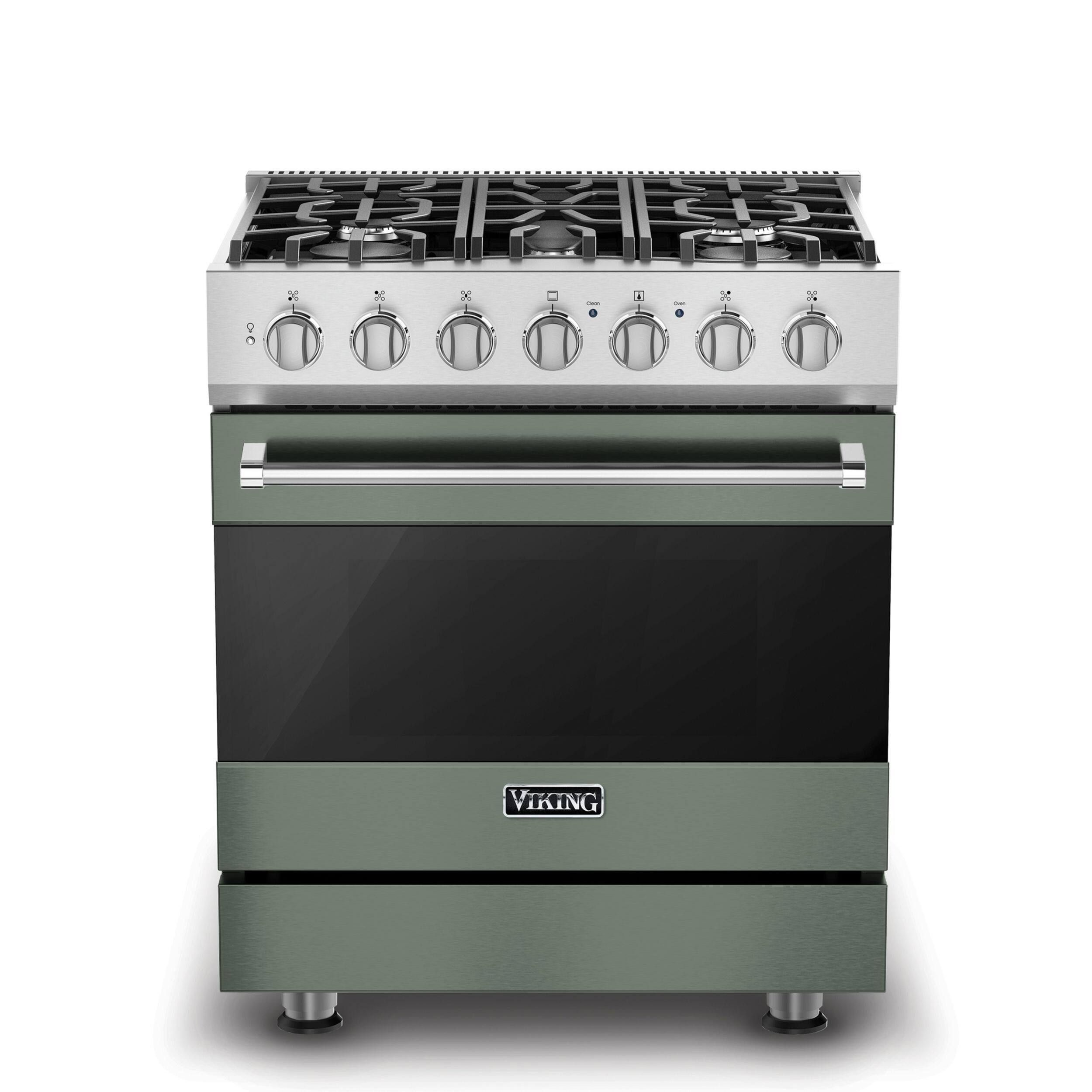 Viking - 3 Series 4.7 Cu. Ft. Self-Cleaning Freestanding Dual Fuel Convection Range - Eucalyptus - Eucalyptus