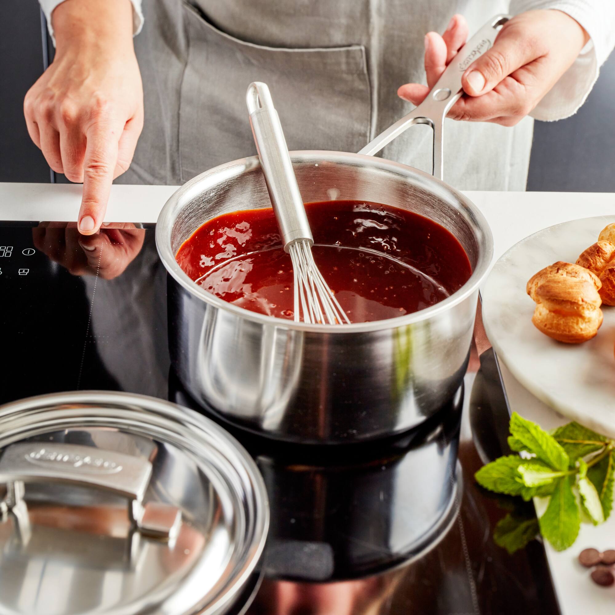 Alt View 6. Demeyere - Demeyere Industry 5-Ply 1.5-qt Stainless Steel Saucepan - Stainless Steel.