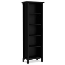 Simpli Home - Amherst 24 inch Wide Solid Wood Transitional 5 Shelf Bookcase - Black