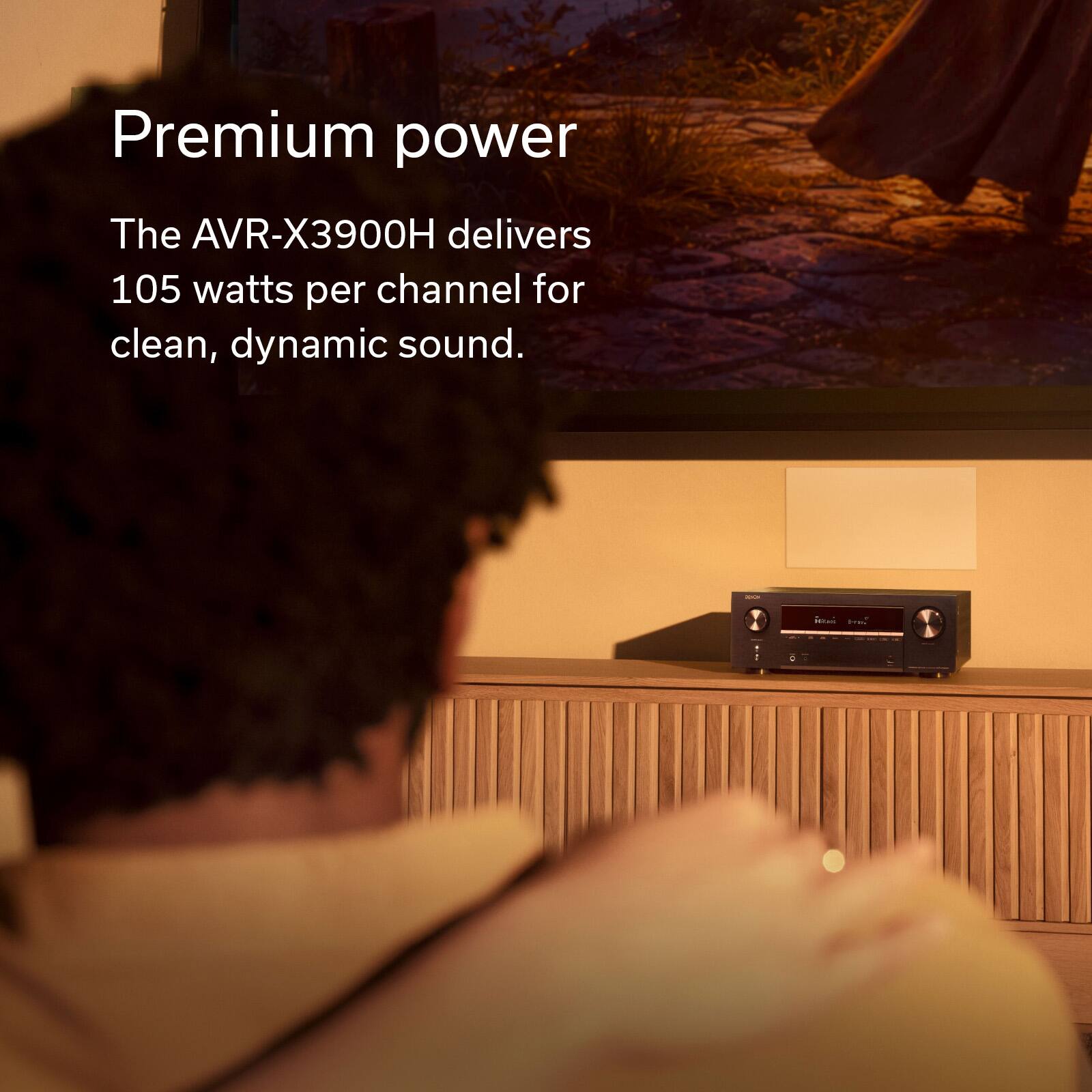 Premium power  
The AVR-X3900H delivers 105 watts per channel for clean, dynamic sound.