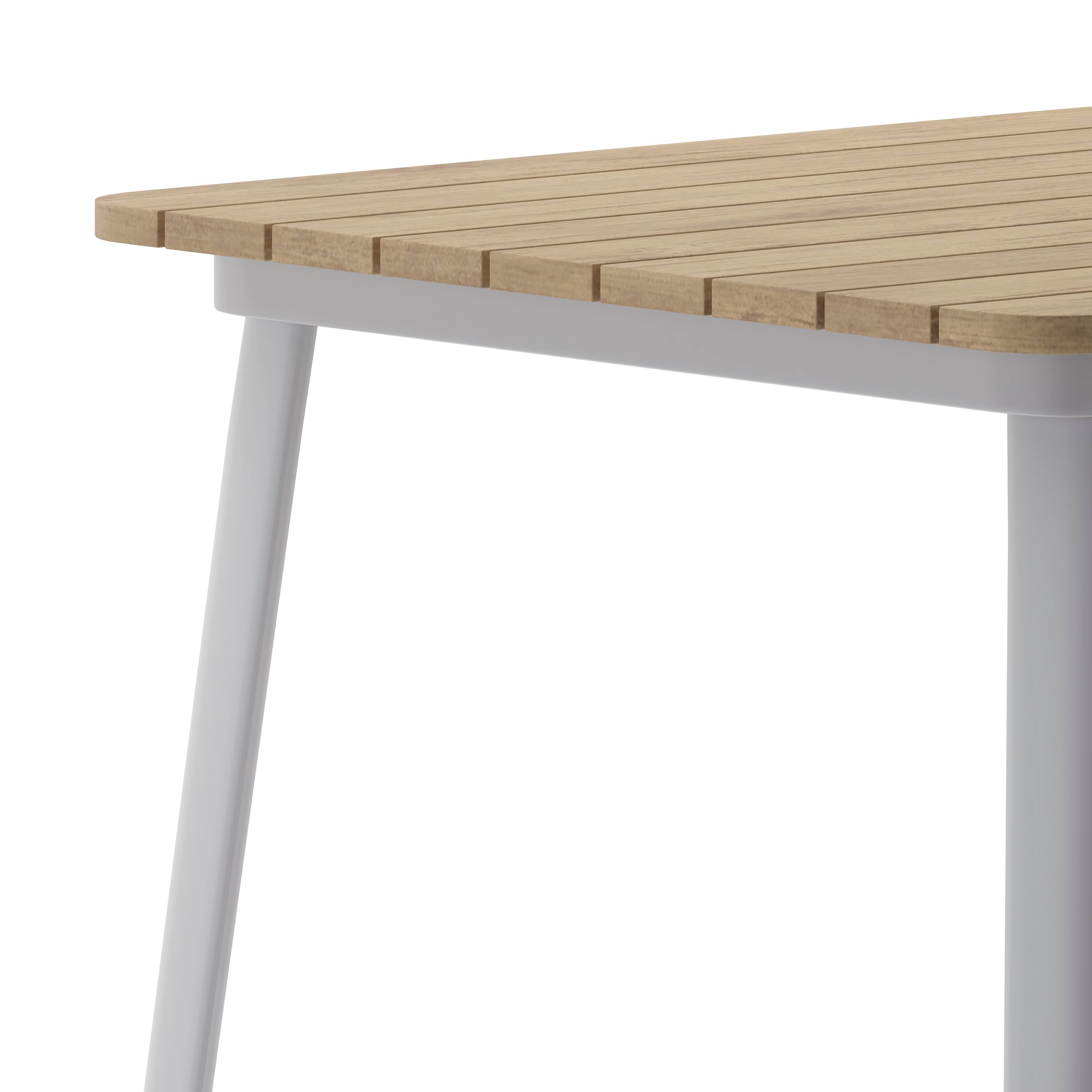 Alt View 9. Emma + Oliver - Drew Indoor/Outdoor Bar Top Table, 31.5" Square All Weather Poly Resin Top with Steel base - Brown Top/Silver Frame.