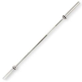 Sunny Health & Fitness - 72” (6 ft) Olympic Barbell Bar - Silver