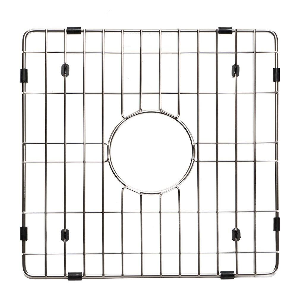 Front. Alfi - Square Stainless Steel Grid for Kitchen Sink ABF1818S - Gray.