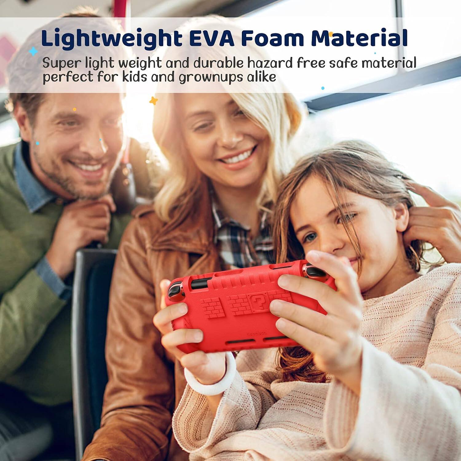 Lightweight EVA Foam Material  
Super light weight and durable hazard free safe material perfect for kids and grownups alike