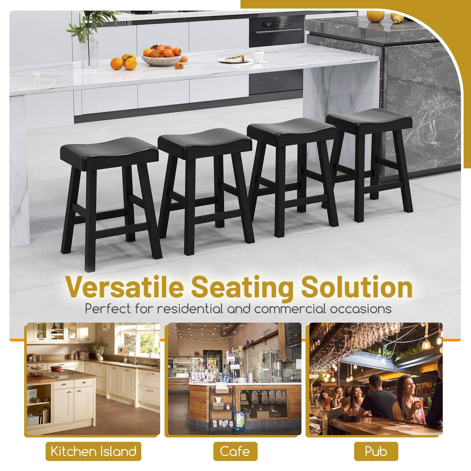 Versatile Seating Solution  
Perfect for residential and commercial occasions  

Kitchen Island  
Cafe  
Pub