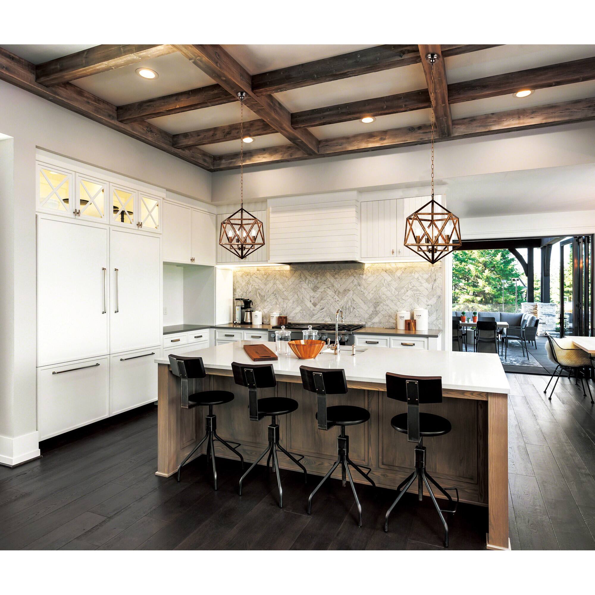 Alt View 2. CWI Lighting - Amazon 4 Light Up Pendant With Antique forged copper Finish - Antique Forged Copper.