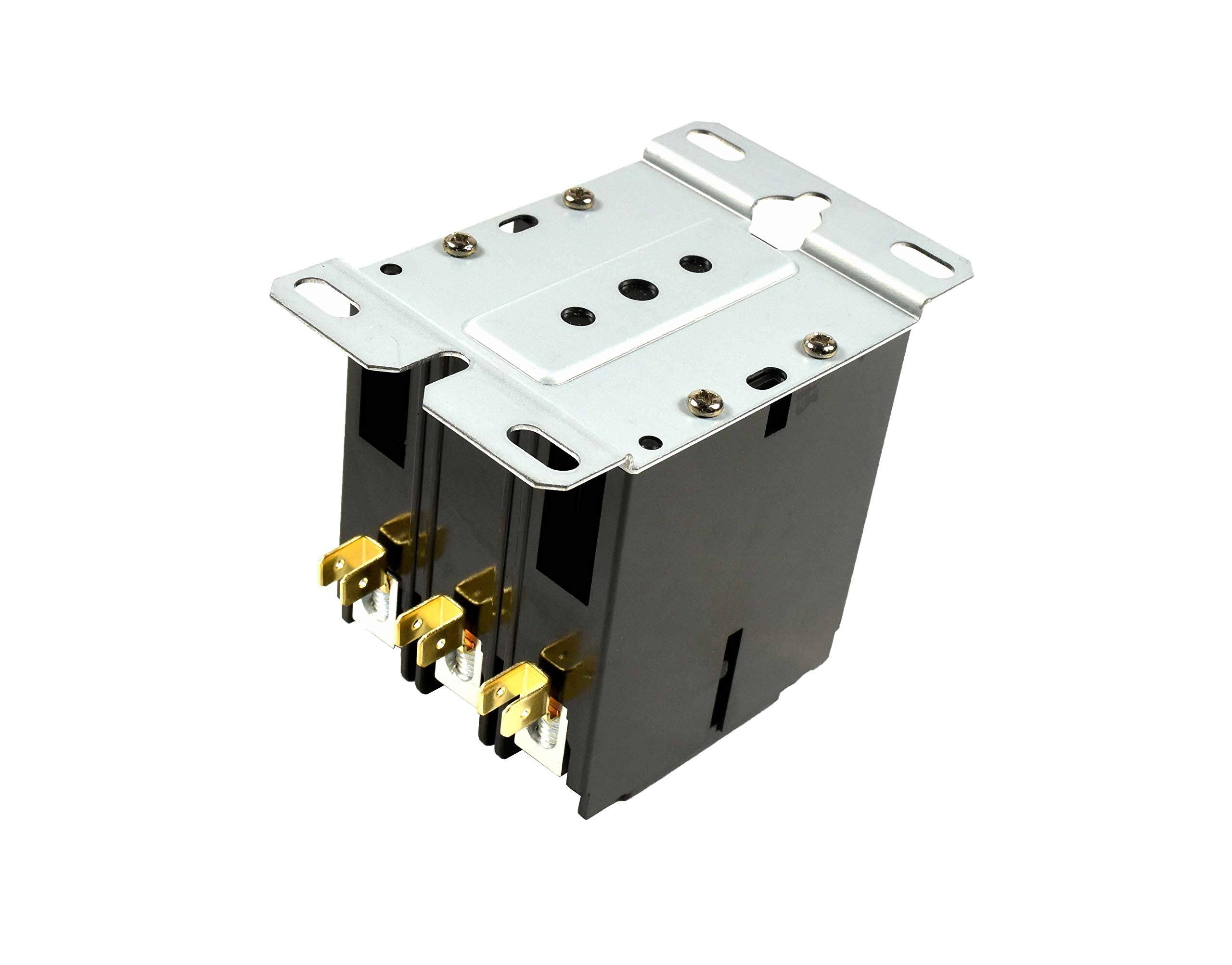 Alt View 1. HQRP - 3-Pole 40 A 24 V AC HVAC Contactor Relay - Replacement for C25DNF340T - black.