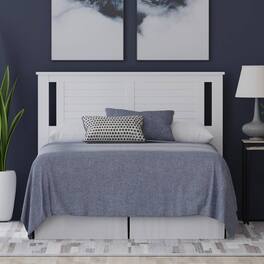 Hivvago - Queen size Farmhouse Solid Wood Slatted Headboard Finish - White