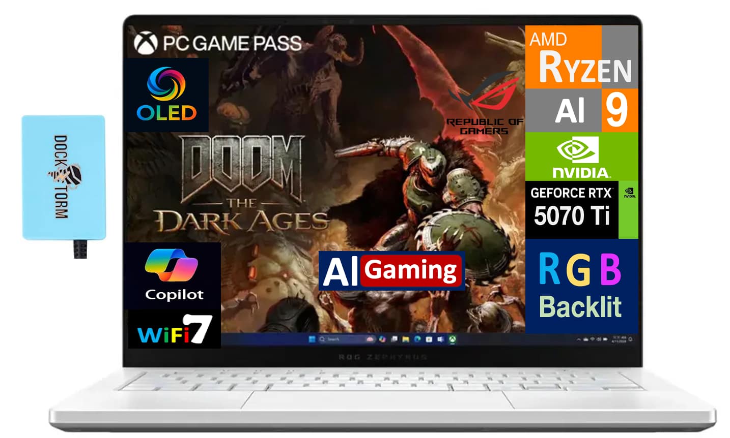 ASUS ROG Zephyrus G14 Laptop 14.0 2.8K (AMD Ryzen AI 9 370, 32GB