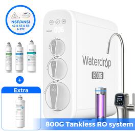 Waterdrop - G3P800 Reverse Osmosis System Extra WD-ALK16 Water Filter - White
