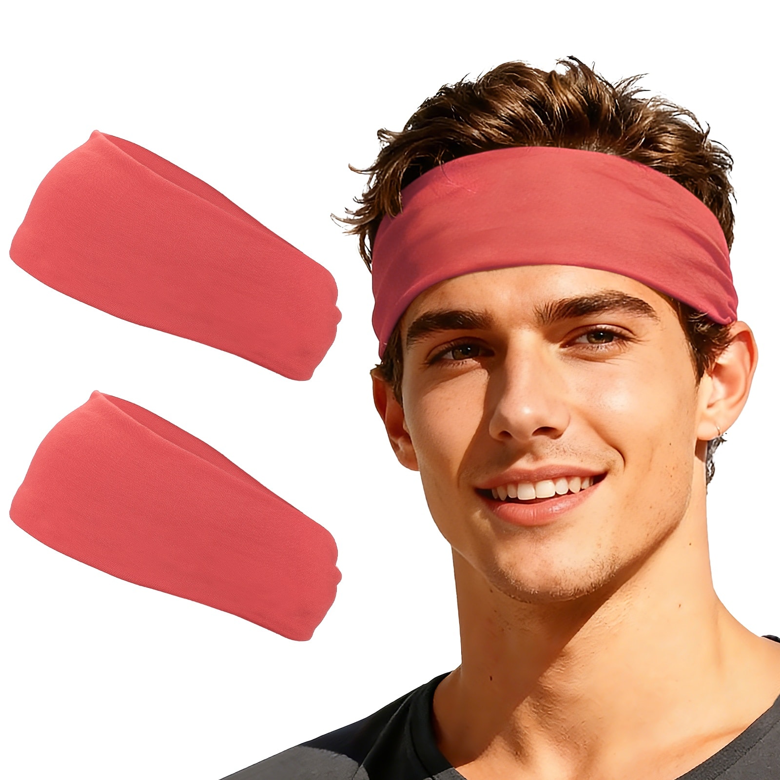 Unique Bargains - Sport Headbands for Men & Women, Stretchy Sweatband Absorbent Headbands, 2pcs - For Yoga/Sports/Running/Fitness/Cycling - Watermelon Red price history on PriceWatchPro