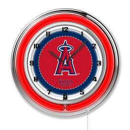 Holland Bar Stool Co. - Los Angeles Angels 19" Double Neon Wall Clock - Multicolor