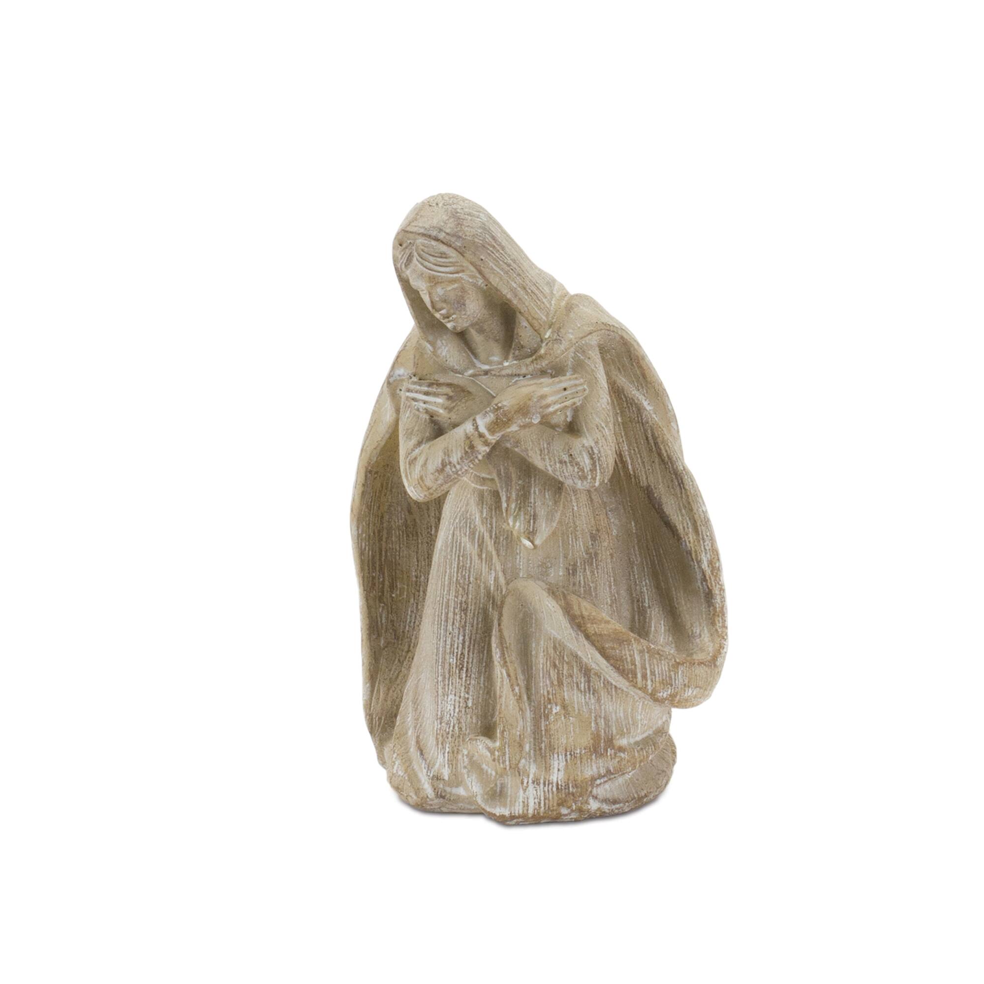 Left. BreeBe - Holy Family Nativity Figurines (Set of 3) - Grey.
