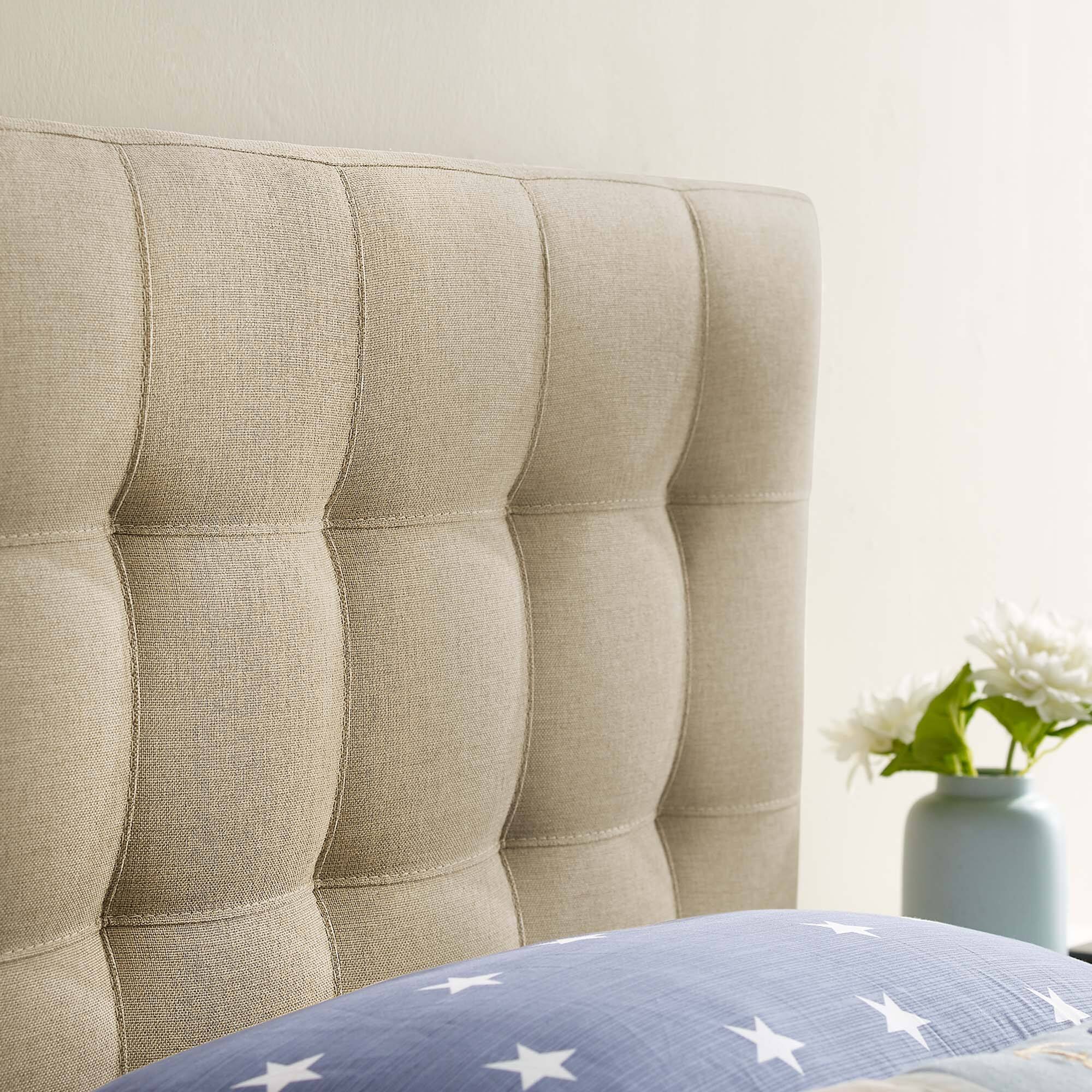 Alt View 4. Modway - Lily Upholstered Fabric Twin Headboard by Modway - Brown.