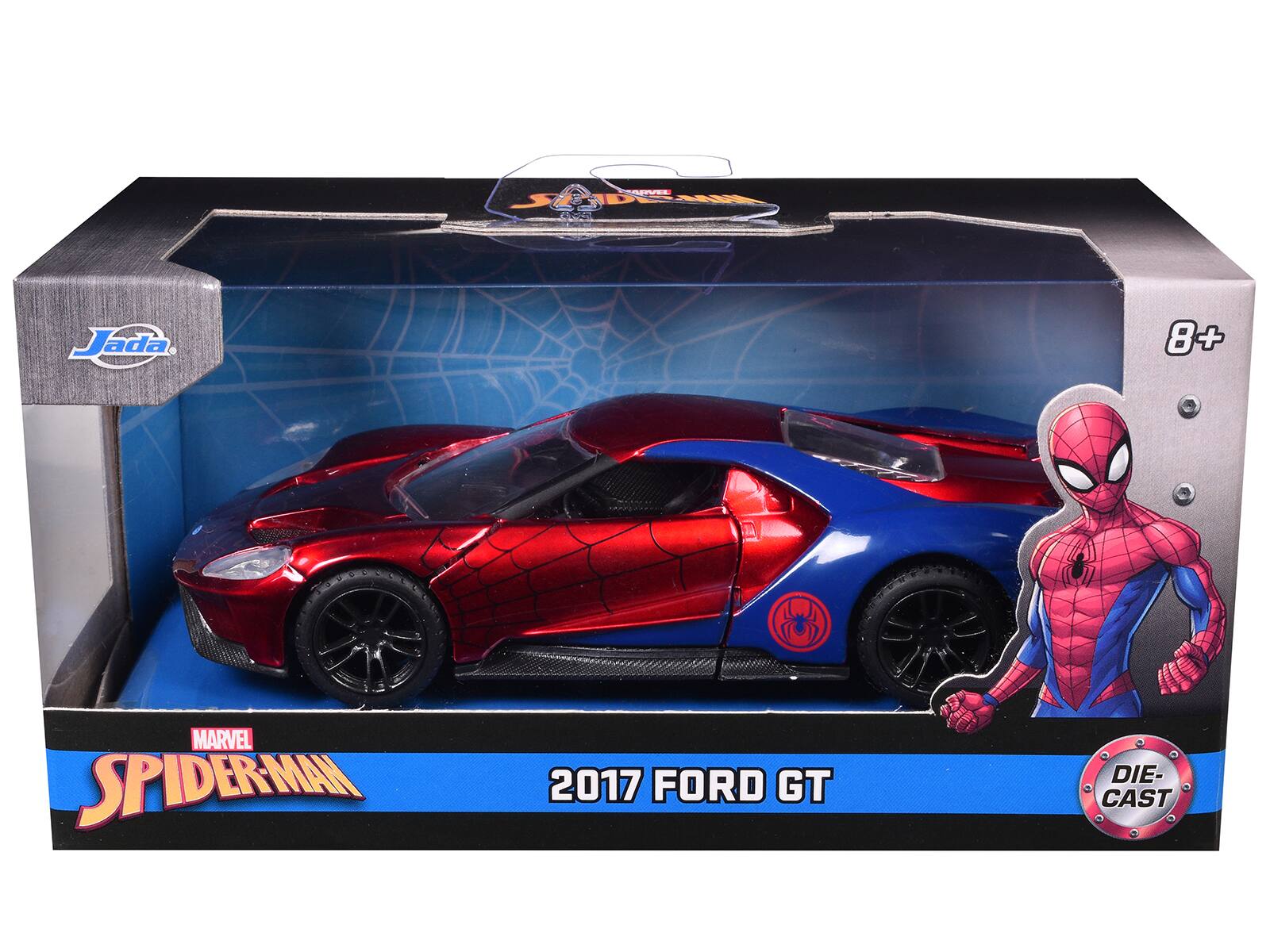 EL S PEAE Jada. 8+ MARVEL SPIDER-MAN 2017 FORD GT DIE-CAST