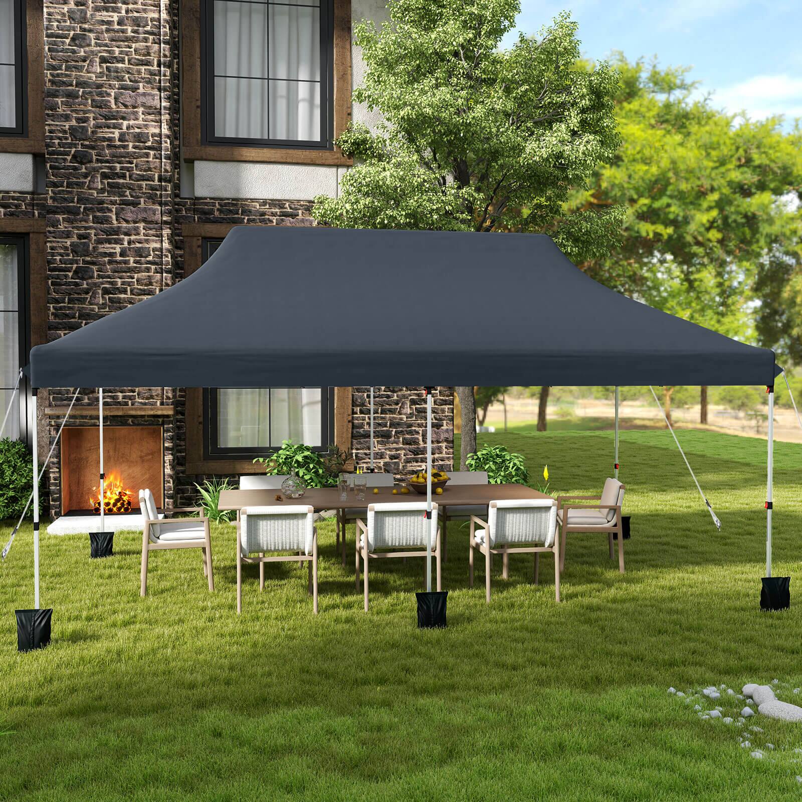 Alt View 3. Costway - Costway 10 x 20 FT Pop-up Canopy UPF50+ Sun Protection Tent with Carrying Bag - Black.
