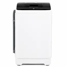 Costway - 7.7 lbs Full Automatic Washing Machine with 8 Preset Programs, 6 Water Levels - White