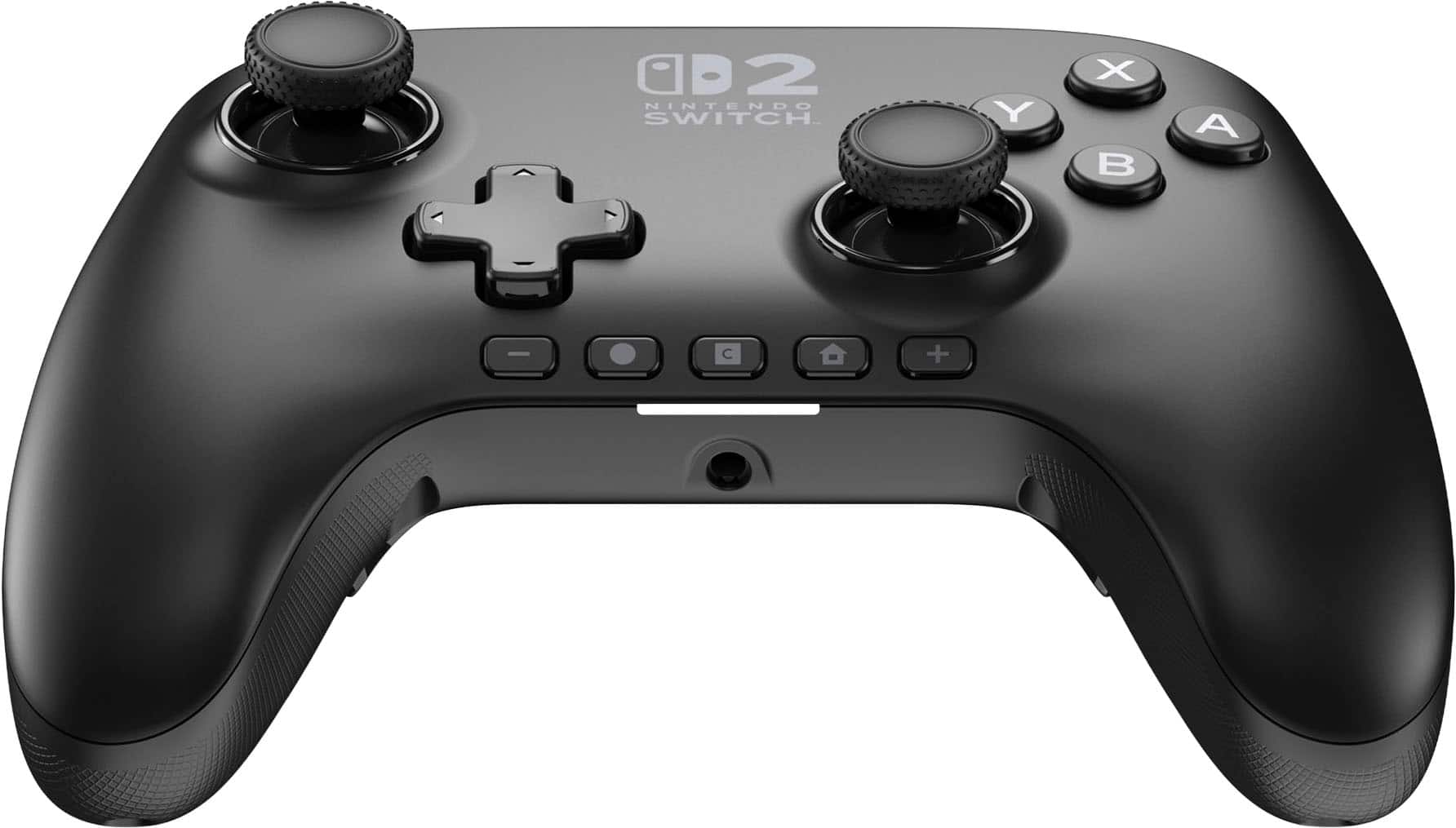 The text on the image reads "Nintendo Switch Y X B A C +". This indicates that the controller is compatible with the Nintendo Switch gaming system, and it has buttons for Y, X, B, A, C, and a plus sign.