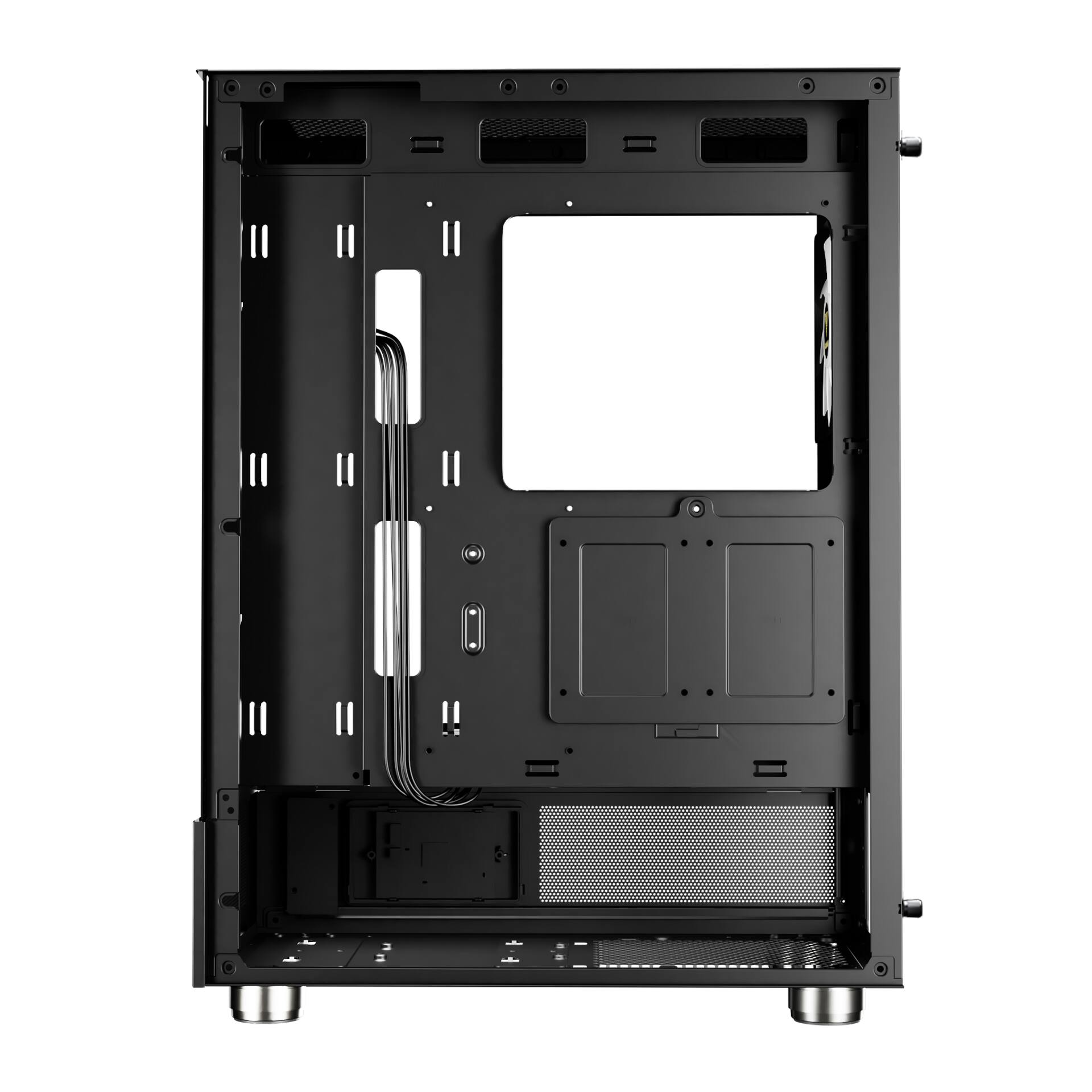 Alt View 2. GAMDIAS - ATLAS E1 ATX pc case with CPU/GPU temperature display, Fits GPU 340mm - Black.