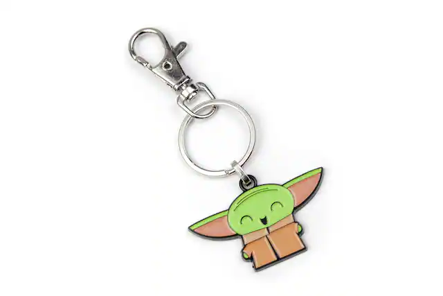 Front. SalesOne LLC - Star Wars: The Mandalorian, The Child "Baby Yoda" Happy Enamel Keychain - Green.
