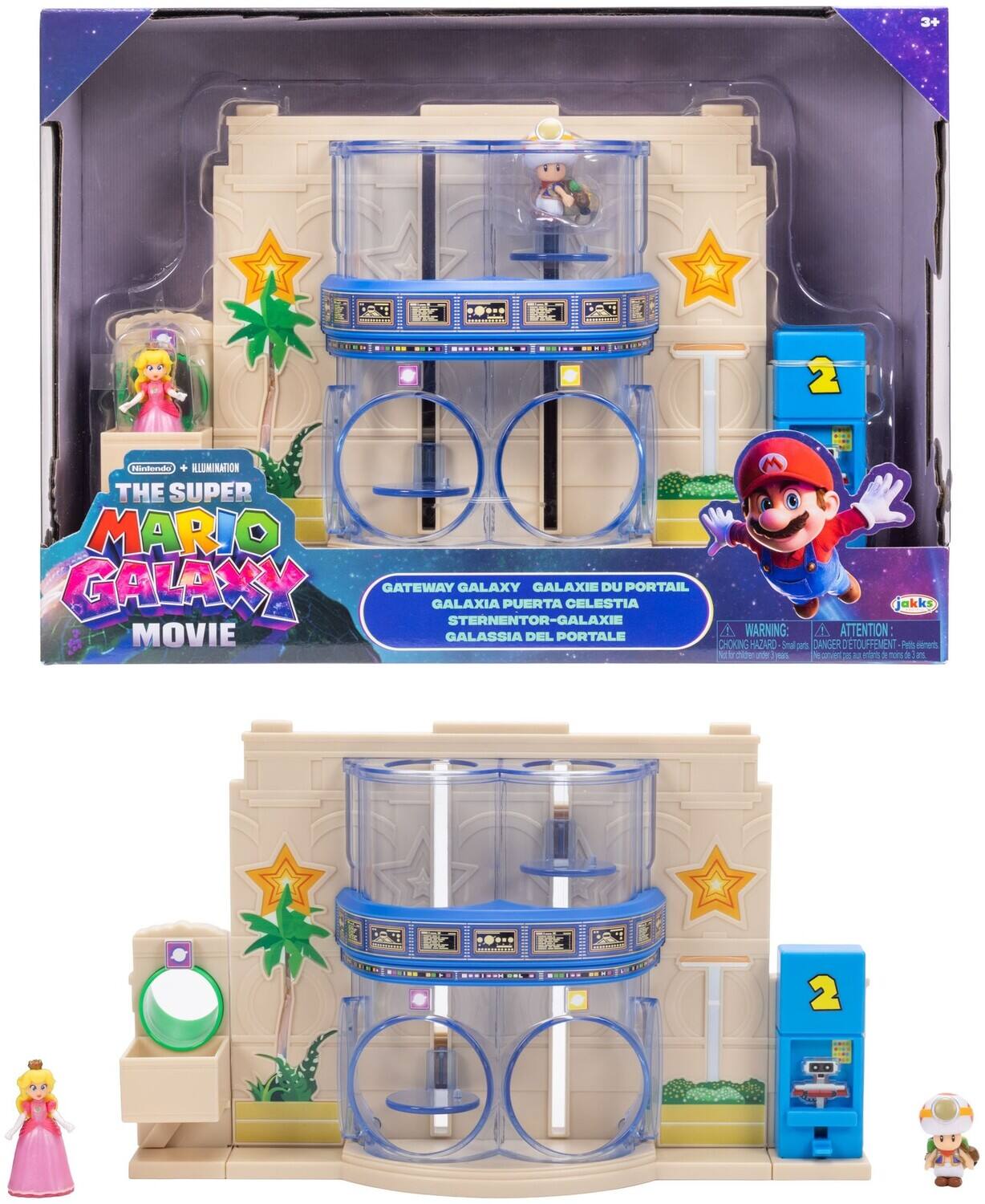 Super Mario Galaxy Movie - Gateway Galaxy Diorama Set with 1.5" Princess Peach & Exclusive Captain - COLLECTIBLES