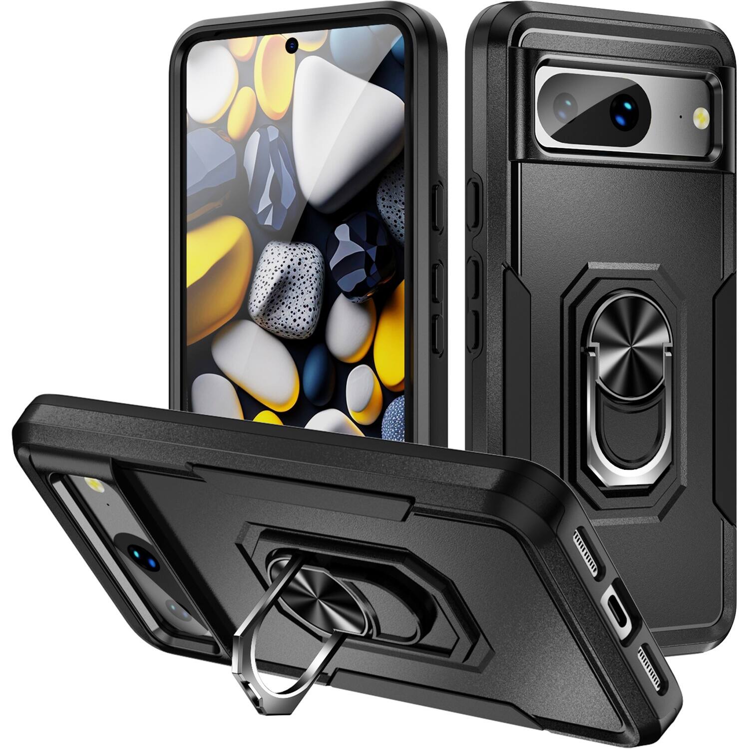 Alt View 11. SaharaCase - Military Kickstand Series Case for Google Pixel 8 Pro - Black.