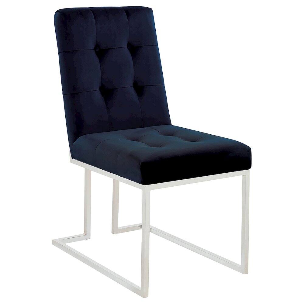 Alt View 2. Coaster Co. of America - Cisco Velvet Upholstered Dining Side Chair Chrome (Set of 2) - Blue.