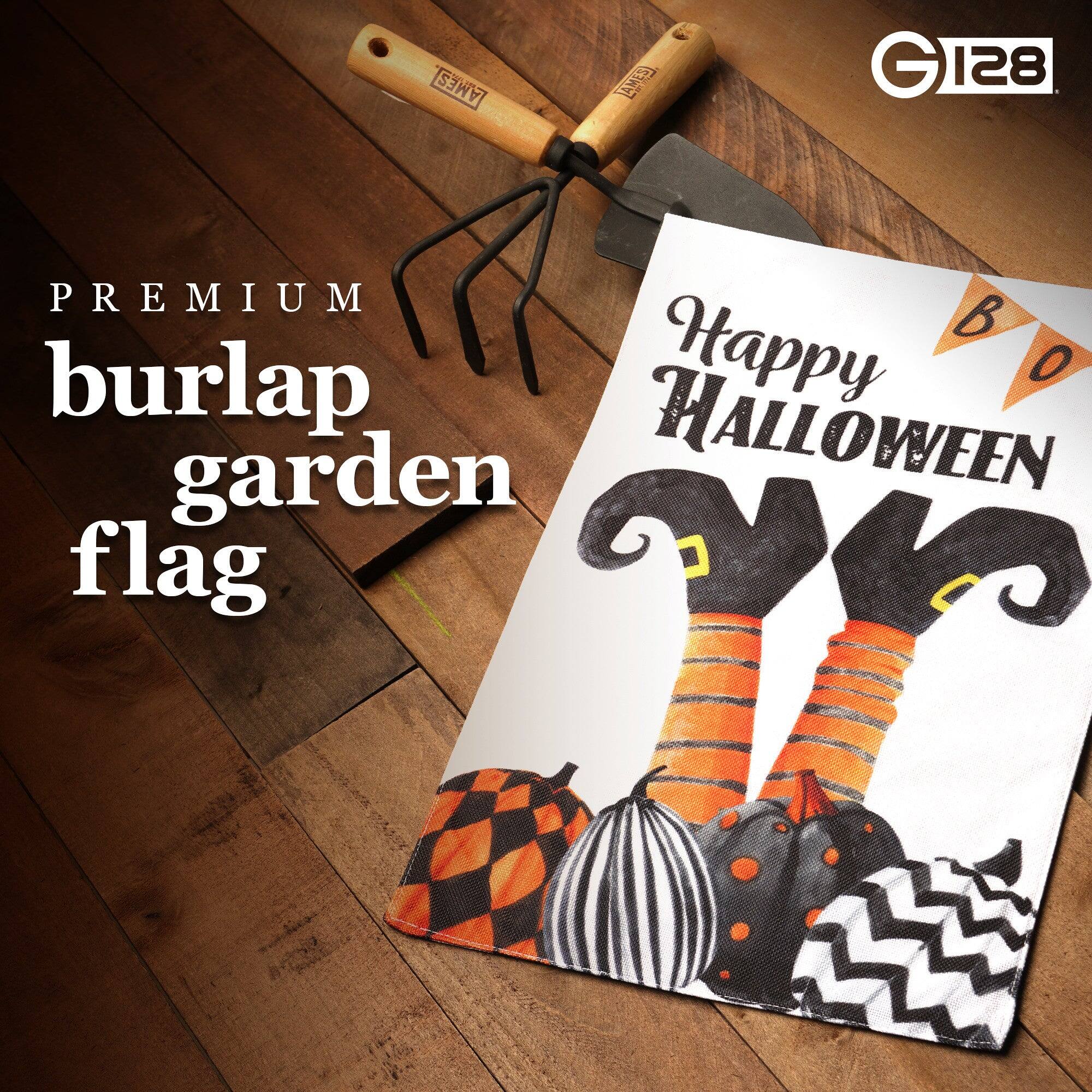 AMES LAM13 G128 128 PREMIUM burlap garden flag  
Happy Halloween