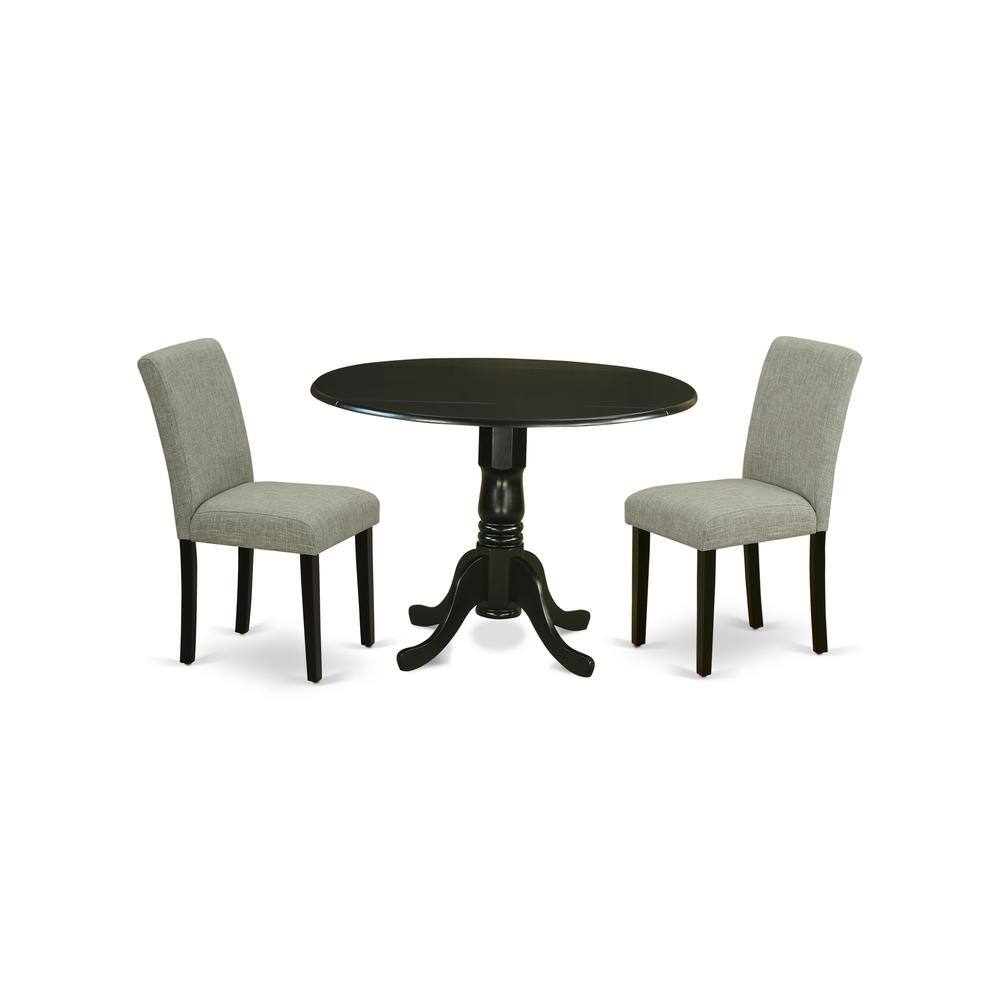 Back. East West Furniture - Dining Room Set Black - Brown.