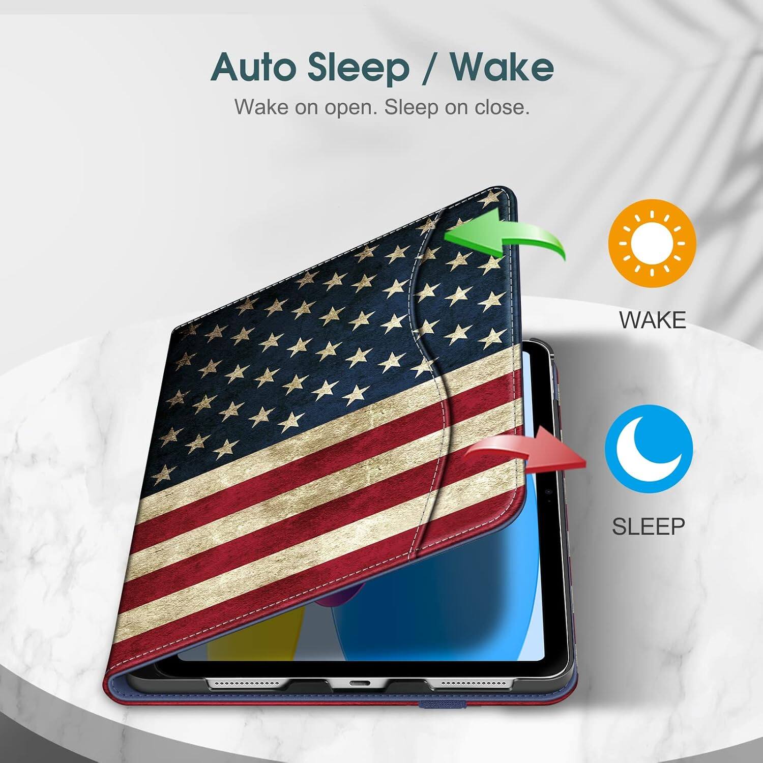 Auto Sleep / Wake  
Wake on open. Sleep on close.  

WAKE  
SLEEP