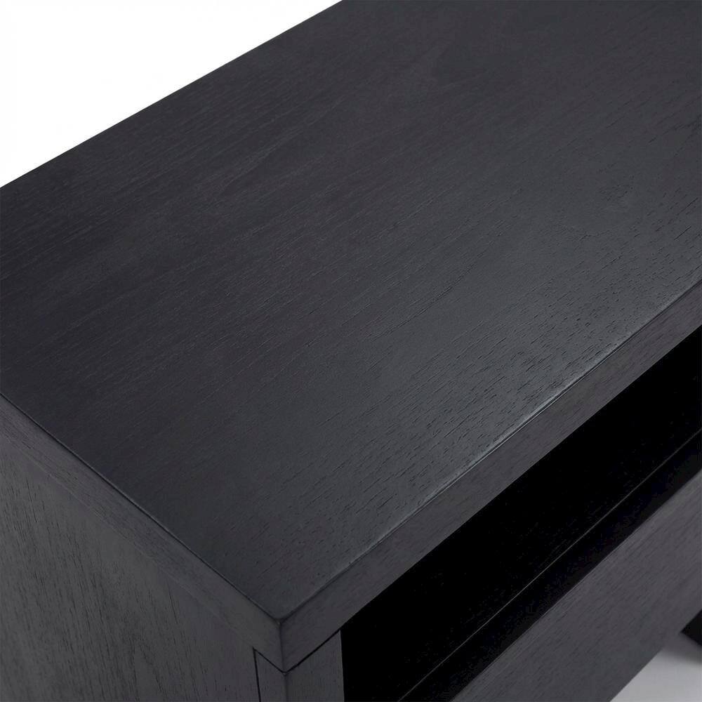 Alt View 2. Starlight Canyon Home - Contemporary Black Nightstand with Mahogany Solid & Oak Veneer Finish - Black.
