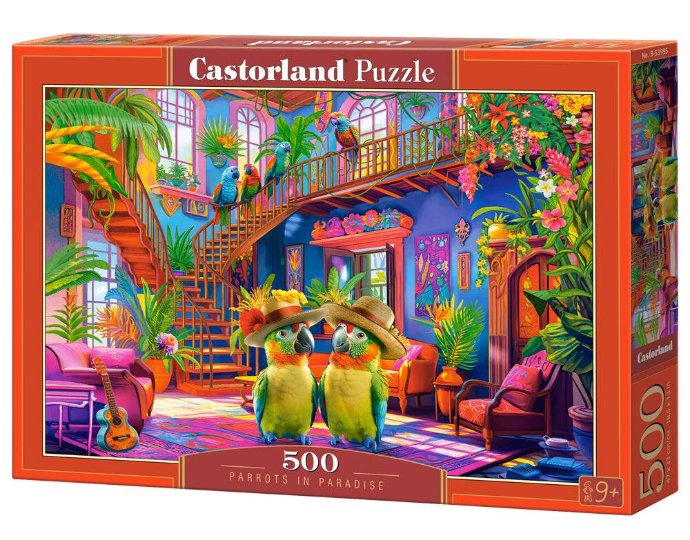 Castorland Puzzle, 500 PARROTS IN PARADISE, 18.5x13.5 in, 9+, 47x33 cm/CM