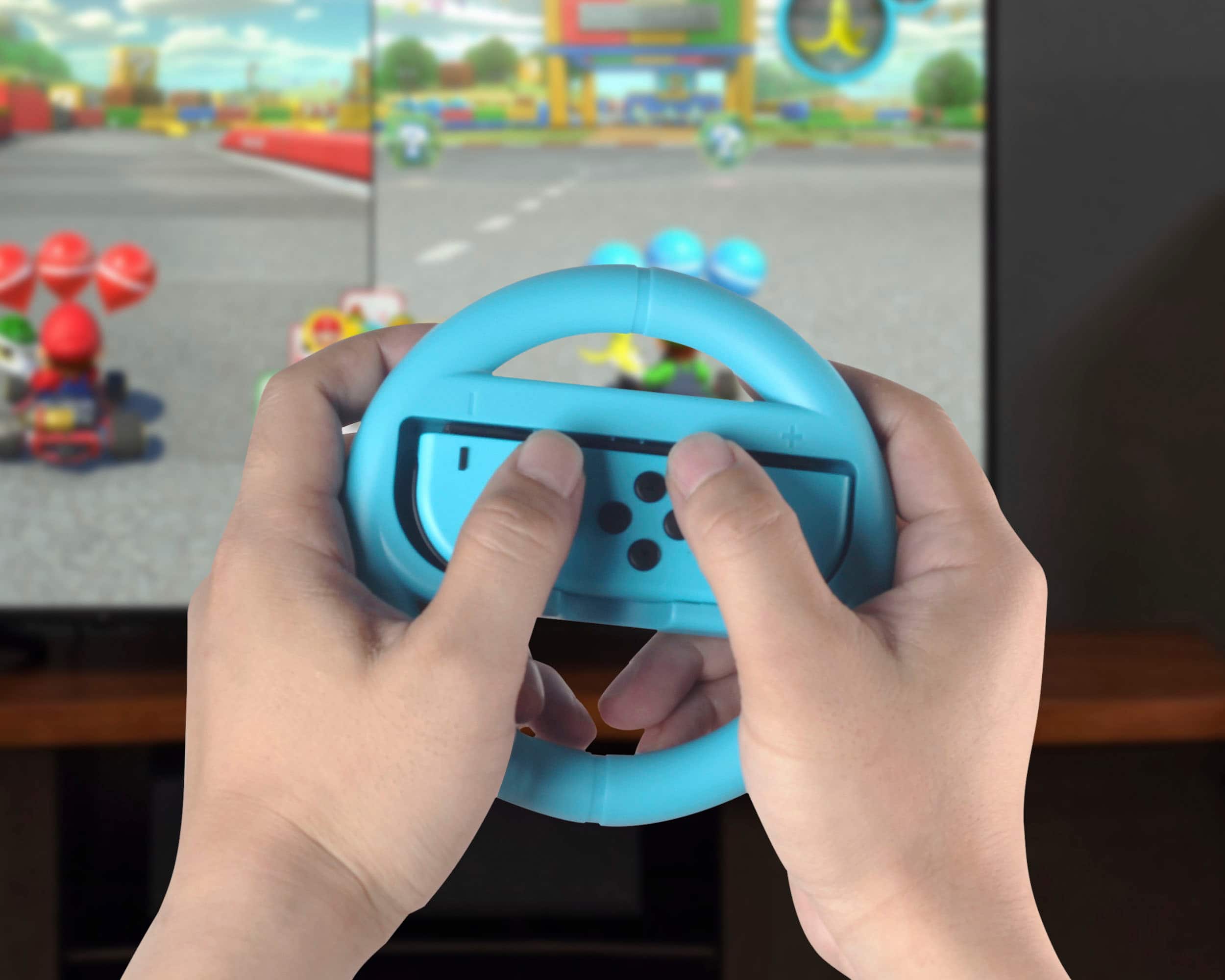 Alt View 13. NEXT - Joy-Con Racing Wheel Two Pack For Nintendo Switch & Switch OLED - Red/Blue.