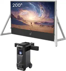 soundcore Nebula X1 Pro Triple Laser 4K Projector with 200-Inch Silent Inflatable Theater Screen