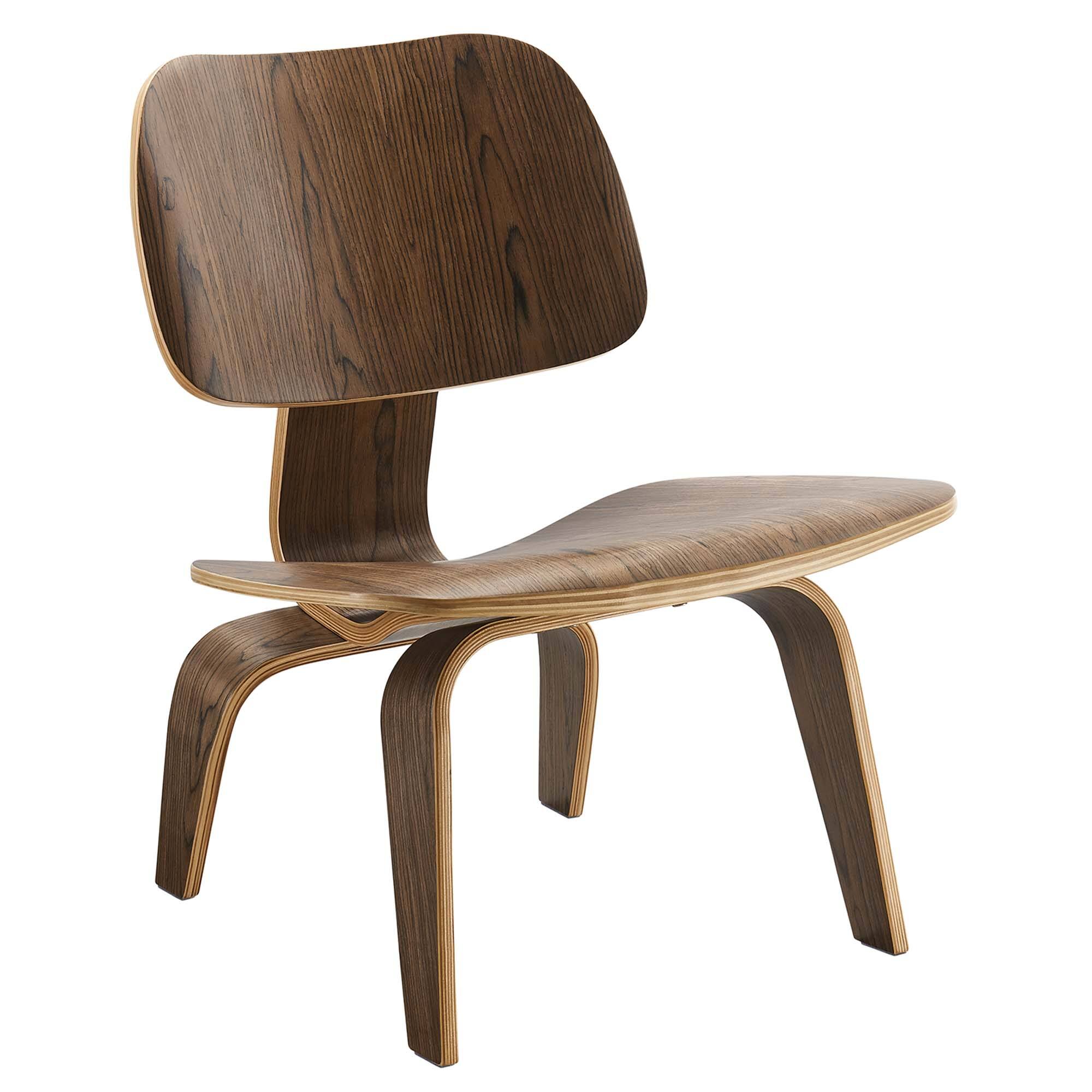 Angle. Modway - Fathom Wood Lounge Chair by Modway - Walnut.
