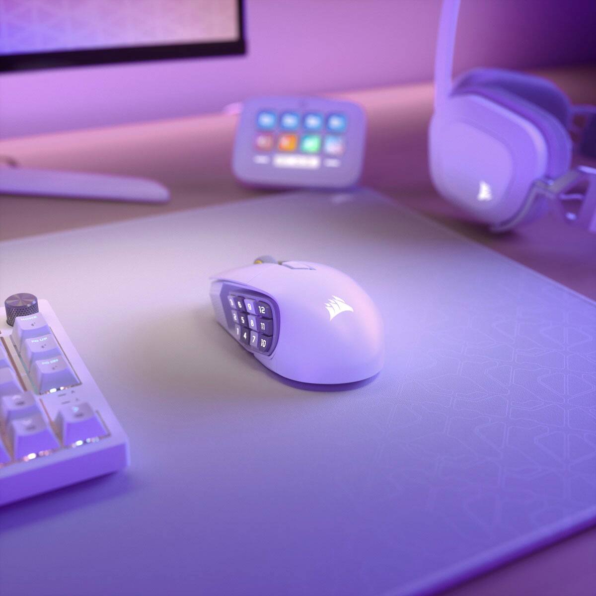 Alt View 37. CORSAIR - Scimitar Elite Wireless SE Gaming Mouse with 16 Programmable Buttons - White.