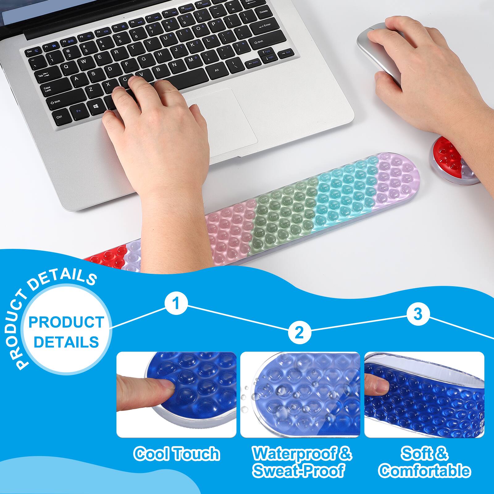 - PRODUCT DETAILS
- 1. Cool Touch
- 2. Waterproof & Sweat-Proof
- 3. Soft & Comfortable