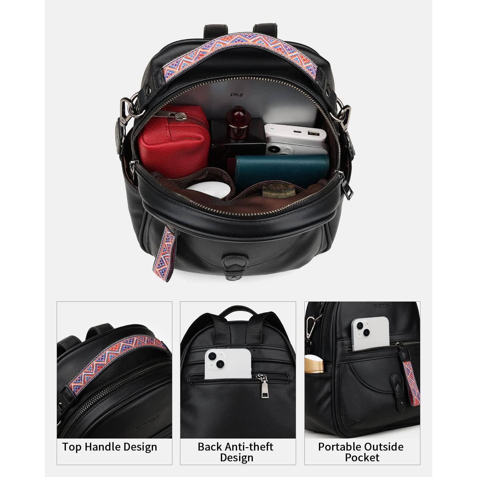 Alt View 1. Cozy Serene - Mini Backpack Purse For Women  Designer Leather Cute Roomly Small Backpacks Ladies Shoulder Fashion Handbag - Camel Brown Nubuck Style.