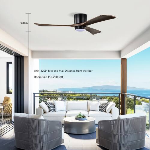 9.88in  
84in-120in Min and Max Distance from the floor  
Room size 150-200 sqft