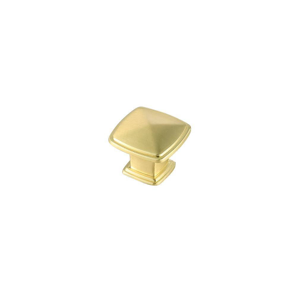 Back. Elegant Decor - Marcel 1.2" Brushed Gold Square Knob Multipack (Set of 10) - Brushed Gold.