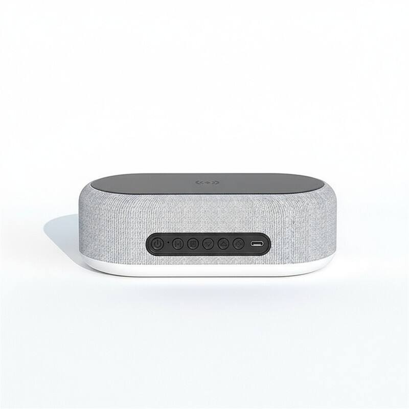 Front. RISOKEYS - RISOKEYS 15W 6-in-1 Colorful Night Light Wireless Charging - Bluetooth Speaker Clock Wireless Charger - Black.