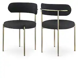 Meridian Furniture - Beacon Boucle Fabric Dining Chair, Set of 2 - Black