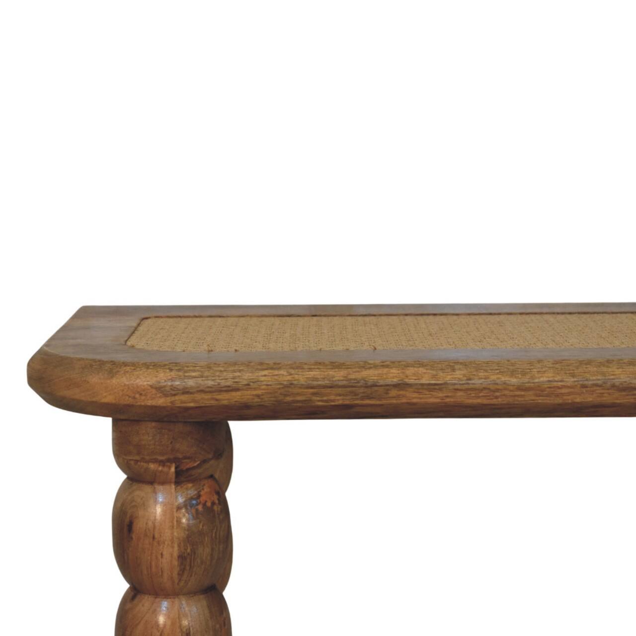 Alt View 1. Artisan Furniture - Artisan Furniture Solid Wood Spindle Rattan Console Table, Brown - Brown.