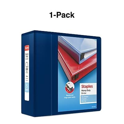 1-Pack Staples Heavy Duty Binder  
Heavy Duty  
Reinforced rings open easily  
1 Pack  
5 Rings
