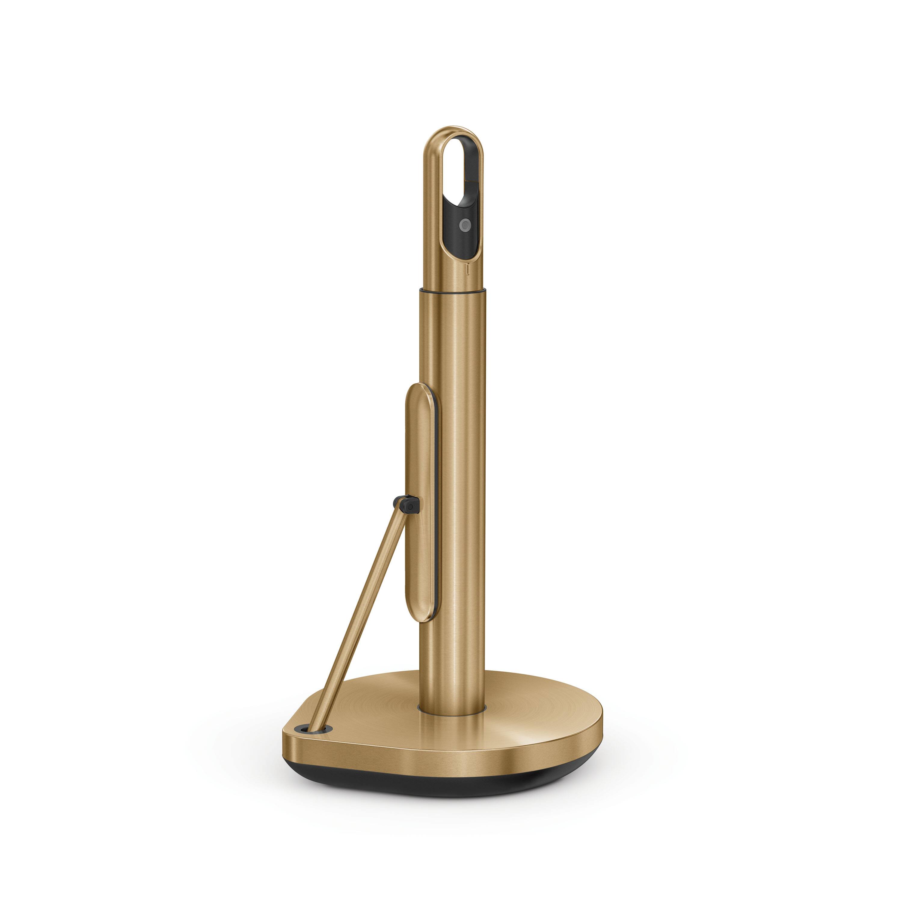 Alt View 3. simplehuman - paper towel holder with spray, brass - Brass.