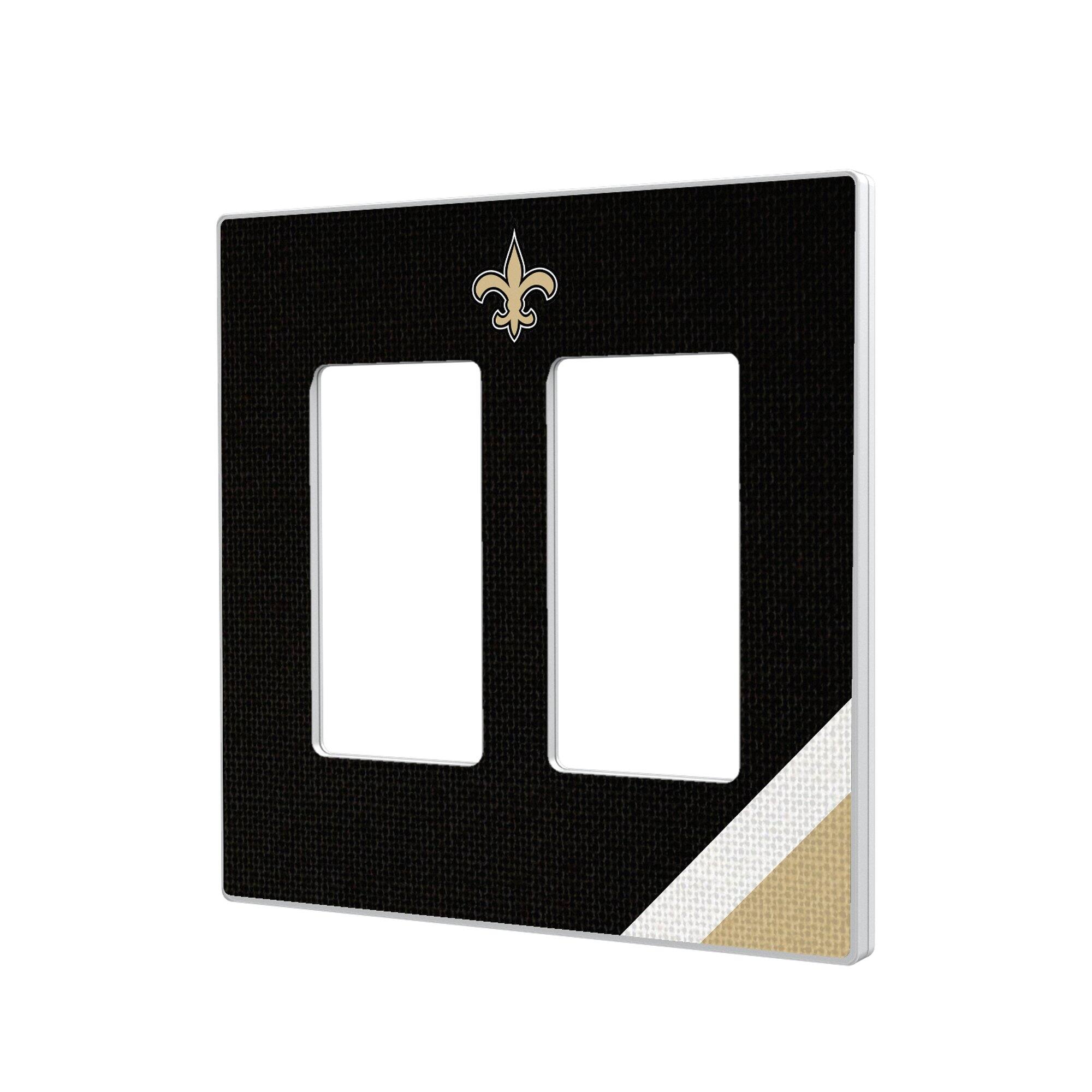 Keyscaper - New Orleans Saints Diagonal Stripe Double Rocker Light Switch Plate - Multicolor price history on PriceWatchPro