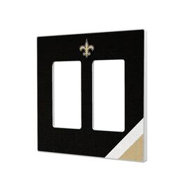 Keyscaper - New Orleans Saints Diagonal Stripe Double Rocker Light Switch Plate - Multicolor