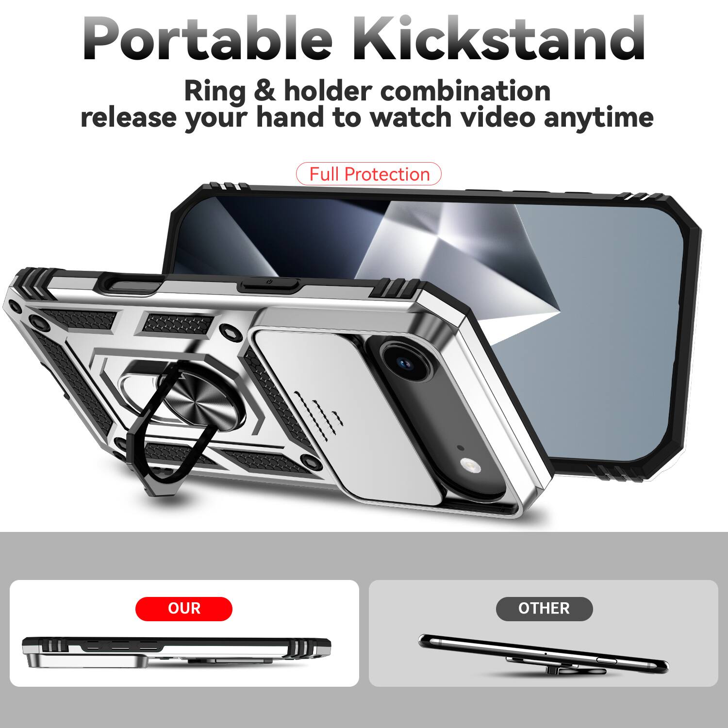 Dteck Rotatable Ring Kickstand Case for Apple iPhone Air, Heavy Duty ...
