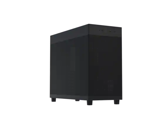 Front. ASUS - ASUS Prime AP303 Black Mesh-Panel ATX Case, GPU Bracket, 360mm Radiator, 180mm PSU, USB-C 20Gbps - Black.